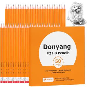 5 x 50 Pack #2 Pencils, Pre-Sharpened Pencils with Erasers, Bulk Yellow Graphite Pencils for School Teacher Supplies Office Essentials Desk Accessories, No 2 HB Pencil for Writing Drawing Sketching Gifts