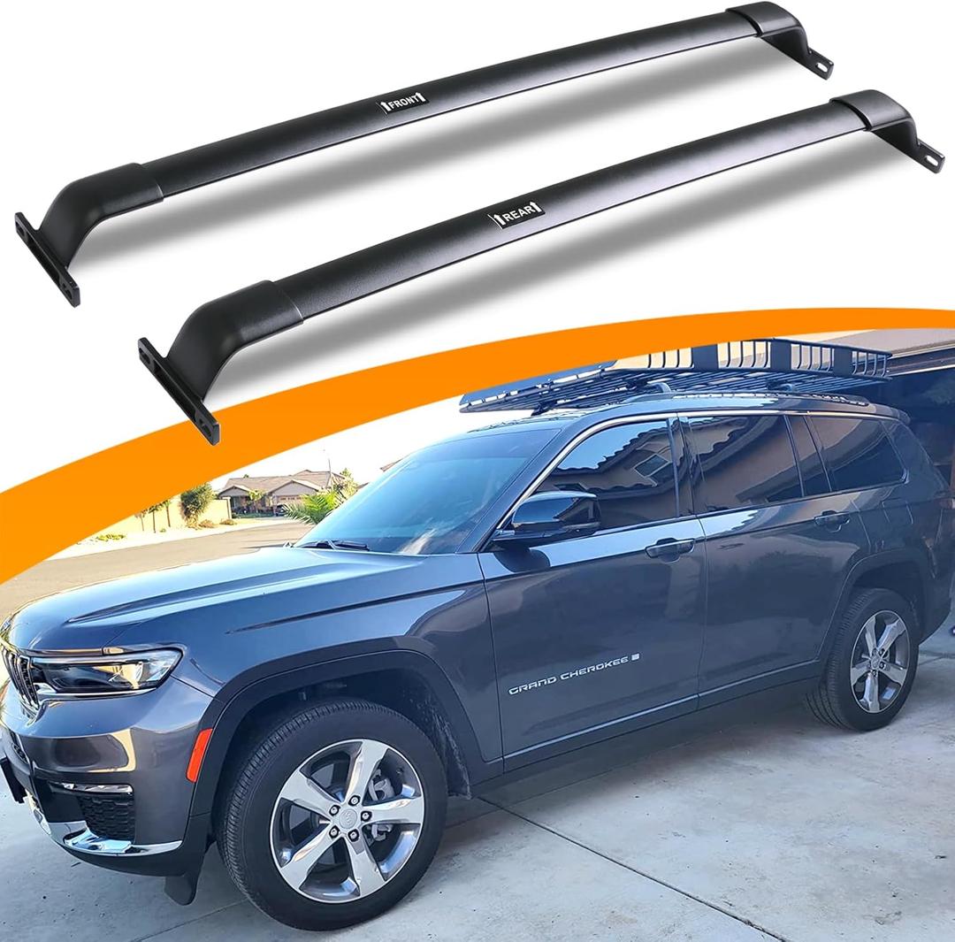Snailfly Roof Rack Cross Bars Fit for 2021 2022 2023 2024 2025 2026 Jeep Grand Cherokee L 3-Row and 2022 2023 2024 2025 2026 Jeep Grand Cherokee 2-Row Accessories