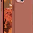 Vooii Compatible with iPhone 14 Case,[Silky Touch Premium Liquid Silicone] [Soft Anti-Scratch Microfiber Lining], Ultra Slim Shockproof Protective Case for iPhone 14 - Caramel