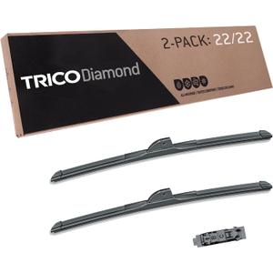 TRICO Diamond 22" + 22" Premium Automotive Replacement Windshield Wiper Blades (Set of 2), Passenger and Driver Side All-Weather Beam Wiper Blades for Select Vehicle Models