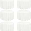 10 Pack Ivory Round Tablecloths - 120 Inch, Polyester Table Cover for Round Table, Stain and Wrinkle Resistant Washable Fabric Tablecloth, Polyester Tablecloth for Wedding Banquet Parties