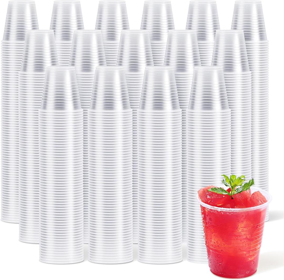 JOLLY CHEF   5 oz Clear Plastic Cups,5 Ounce Small Disposable Cups for Iced Coffee, Smoothie, Milkshake, Cold Drinks