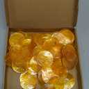 uxcell 120Pcs Capiz Shells 2" Round Natural Shells with 2 Holes for Seashell Wind Chimes Curtain Shell Garland DIY Craft Wedding Home Decoration, Orange