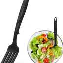 Lounsweer 10 in 1 Silicone Flexible Fork 11 Inch Cooking Tools and Utensils Heat Resistant Cooking Fork Dishwasher, Mixes Ingredients, Mashes Food, Whisks Eggs, Baking, Mixing Made Easy (Black)