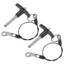 2-Pack T Handle Lock Pins, 1/4"(6mm) Dia. 1-3/16"(30mm) Usage Length Push-Button Quick Release Locking Pins W Lanyard Cable for Speaker/Aviation/Gym/Machine [304 Stainless Steel]