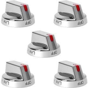 onlyfire DG64-00473A Replacement Burner Control Knobs Gas Stove Knobs for Samsung Range Oven Parts NX58H5600SS NX58J7750SS NX58H5650WS NX58M6850SS, Set of 5