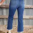 Astylish Womens High Waisted Jeans Stretchy Flared Straight Leg Loose Trendy Raw Hem Denim Pants (Blue), Size 10