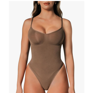 Shapewear Tummy Control Bodysuit Thong or Brief: Sculpting Shaper Tank Top Bodysuits & Snatched Waist Body Suit, Size: XL/XXL
