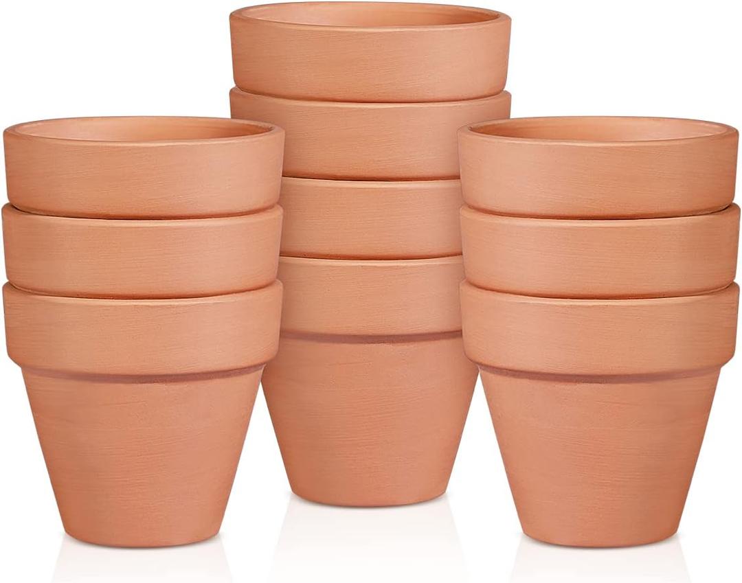 OLEEP Clay Pots - 10 Pack (5.5 inch) Large Terra Cotta Plant Pot with Drainage Hole,Garden Pots, Clay Planters Pot, Terracotta Pot for Indoor Outdoor Plant