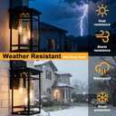 3 Lights Outdoor Wall Light Fixtures,Brass Black Modern Outdoor Wall Sconce Lights,Waterproof Exterior Lighting Fixtures Outside Lantern for Porch, House,Patio with E26 Base