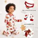 PATPAT Christmas Family Matching Pajama Sets Includes Christmas Socks - Perfect for Family Photos & Holiday Celebrations (White)