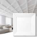Art3d 12-Pack 2424 Inch PVC Waterproof Drop Ceiling Tiles for Home Dcor - 2x2 ft 3D Modern Ceiling Panel for Suspended Grid, White, 24"x24"