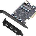 PCI-E to USB 3.2 Expansion Card,3.2 gen2 10Gpbs (3X USB C, 1x USB A, 1x USB Type E A Key), USB C PCI Express Card, A-Key 20 Pin Header for Type C Front Panel Mount Adapter