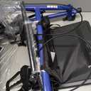 Drive Medical Aluminum Rollator Walker - Fold Up - Padded Seat - 6 Inch Wheels - Lightweight Portable Design - Indoor Outdoor Mobility Aid - Blue