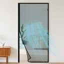 MAGZO Magnetic Screen Door Fits Door Size 38 x 82 Inches, Screen Size 40 x 83 Inch Reinforced Side Opening Mesh Curtain Polyester Heavy Duty Screen with Full Frame Hook&Loop-Black