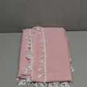 Laolitou Pink Tablecloth Cotton Linen Waterproof Spring Tablecloths Burlap Rustic Table Cloths for Kitchen Dining,Party,Holiday,Christmas, Light Pink Rectangle 55''x75'',4-6 Seats