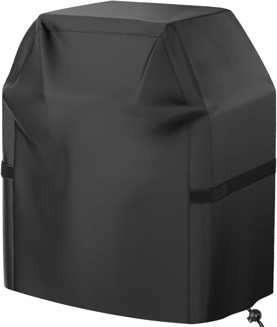 Grill Cover, 40 inch Small Gas Grill Cover for Outdoor Grill, Waterproof, Weather Resistant, UV & Fade Resistant, BBQ Grill Cover with Hook and Loop Straps, Black (40 inch, Black)