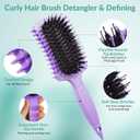 Curl Defining Brush, Curly Hair Brush Products for Effortlessly Detangling Shaping and Styling Women's Men's Curls on All Wet or Dry Hair Types, Reduces Frizz (Purple 1PC)