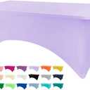 BDDC Table Covers for 6 Foot Tables, Light Purple Washable and Wrinkle Resistant Stretch Tablecloths Rectangle 6ft for Events, Wedding, Banquets, Parties