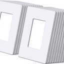 (20 Pack) BESTTEN USWP6 Matte Snow White Series, 1-Gang Screwless Wall Plate, Decorator Outlet Cover, Decor Switch Plate, H4.69 x W2.91, for Dimmer, USB, GFCI, Receptacle, UL Listed