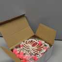 Highergo 10 Pcs Lotus Hanging Decorations Wooden Lotus Garland Ornaments for Diwali Home Indian Floral Wall Hanging for Pooja Temple Room Backdrop, 17.7 Inch