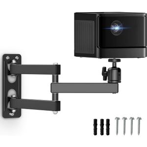 Projector Wall Mount, 360 Rotation Adjustable Projector Webcams Stand with 1/4" Ball Head, Devices Bracket Holder for Home Theaters, Office