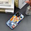 Case Compatible with iPhone 15 Pro Max,Compatible with MagSafe,Fall Prevention Hybrid 2-Layer Hard Shell Cases for Girls Boys,Fish Orange Collage European