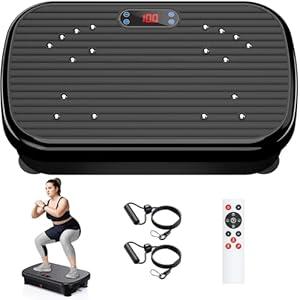 PUREROYI Vibration Plate Exercise Machine for Lymphatic Drainage, 180 Adjustable Speeds Whole Body Workout Vibrating Platform Helps Weight Loss, Shaping, Max Weight 400LBS for Women Men