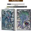 DND Notebook Dragon Journal With Pen,3D Embossed Leather Notebook 200 Pages Lined Paper Hardcover Vintage Writing Diary Great RPG Lover's Gift For DM's &Players,Men&Women(Colorful).