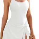 Pink Queen Women's One Piece Swimsuit 2025 Tummy Control Swim Dresses Skirt Adjustable Straps Bathing Suit Beachwear XL