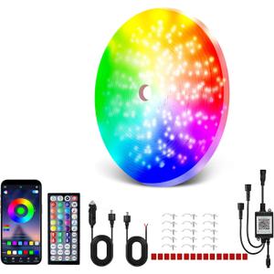 Yeenoon 50FT RV Awning Lights, RGB RV Exterior Strip Light with Remote and App Control, IP68 Waterproof LED Lights for Motorhome Travel Trailer Canopy Party, Stands Food Trucks