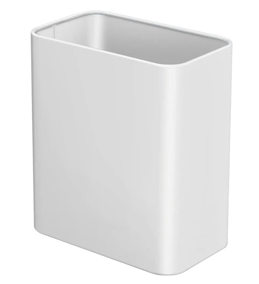 TIPGO Small Metal Trash Can, 2.1 Gallon Slim Trash Can for Bathroom, Wastebasket Garbage Bin for Bedroom, Office, Kitchen, Under Sink (Matte White)