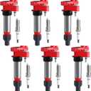 Pindex 6 Pack Ignition Coils and Iridium Spark Plugs,UF569 41-109 Coil Pack Kits Compatible with Chevy Camaro Equinox Impala Malibu Traverse Buick Cadillac GMC 3.0L 3.6L