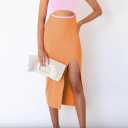 Cutiefox Women's Sleeveless Cut Out Side Slit Ribbed Knit Bodycon Tank Midi Dress (Pink, S)