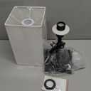 White Medium Table Lamp with USB Ports - 3 Color Temperature Bedside Lamp for Bedroom, Pull Chain Control, USB A and C Ports, 2 AC Outlets, Bulb Included (17.4in)