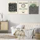 Framed Sage Green Wall Art Set of 3, Abstract Matisse Canvas Wall Decor, 16x24Inchx3pcs-Framed