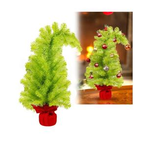 2.95FT Whimsical Christmas Tree, Small Artificial Lime Green Tree for Home Decor, Indoor Bendable Faux Tree Xmas Holiday (Lime Green)