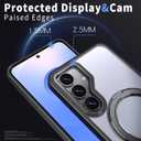 for Samsung Galaxy S25 Ultra Case with Ring Stand, Translucent Samsung S25 Ultra Case, Clear Galaxy S25 Ultra Case Fit for Magsafe, Anti-Print & Shcokproof & Anti-Slip Case for Men Women(Black)