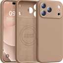 Ktele Magnetic for iPhone 17 Pro Max Case [Compatible with Magsafe] [Premium Silicone Satin-Smooth Touch] Slim Shockproof Anti-Scratch Microfiber Lining Case, 6.9 inch, Light Brown