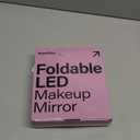 Gospire Rectangle Lighted Makeup Mirror with Lights and 1X/7X Magnifying Mirror, Height Adjustable and 4000mAh Rechargeable for Bedroom, 8.5x7.4 Large Surface, Stepless Dimming - White