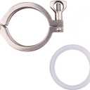 DERNORD Single Pin Heavy Duty Tri Clamp Stainless Steel 304 with Wing Nut for Ferrule TC with 1PC Silicone Gasket (2.5inch Tri Clamp+Silicone Gasket)