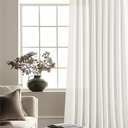 Beige White Pinch Pleated Linen Curtains 1 Panel for Living Room Bedroom Memory Training Shaped Semi Sheer Pleat Drapes with Hooks Rings Light Filtering Window Curtain 60x108