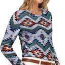 Long Sleeve Shirts for Women Basic Crew Neck Spring Tops Casual Fit Fall T Shirts 2026 (Blue, M)