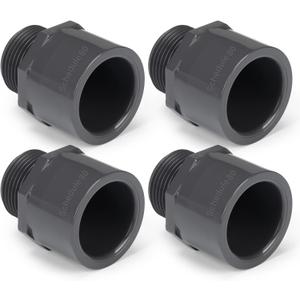 4 Pcs 1 Inch PVC Pipe Fitting Male Adapter Schedule 80 Socket x Npt Compatible with 836 Series Heavy Duty Industrial Grade Corrosion Resistant Plumbing Irrigation Connector for Water