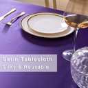 Horbaunal 4 Pack Purple Satin Tablecloth 60 x 102 Inches Rectangle Satin Table Cover Bright Silk Table Cloth Smooth Table Decoration for Wedding Party Banquet