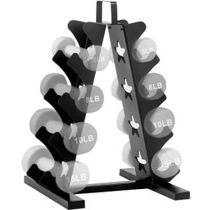 4-Tier Dumbbell Rack Stand Only, A-Frame Compact Metal Weight Rack with Handle for Home Gym Storage, Multilevel Dumbbell Holder Organizer for 5-15 LB Weights (Dumbbells Not Included) 4-Tier Dumbbell Rack Stand Only, A-Frame Compact Metal Weight Rack with Handle for Home Gym Storage, Multilevel Dumbbell Holder Organizer for 5-15 LB Weights (Dumbbells Not Included)