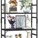 NUMENN 6 Tier Bookshelf, Tall Bookcase Shelf Storage Organizer, Modern Book Shelf for Bedroom, Living Room and Home Office, Black