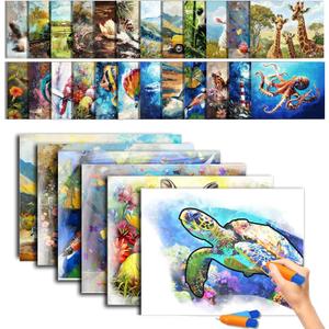25 Pack Dementia Products for Elderly Reusable Water Doodle Coloring Set for Seniors Dementia Activities Animals Water Painting Toys for Alzheimer's Painting Gifts for Nursing Home Patients