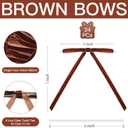2 x Brown Velvet Ribbon Christmas Bow 5 x 7 Inches Premade Brown Bows for Christmas Tree Hanging Decorations Gift Wrapping Wreaths Crafts Outdoor Indoor Home Decor Wedding, Pack of 24