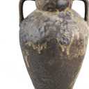 Ceramic Rustic Vase for Home Decor - 9.8Inch Handmade Farmhouse Vases,Decorative Vase for Living Room,Centerpieces,Mantels - Vantage Brown